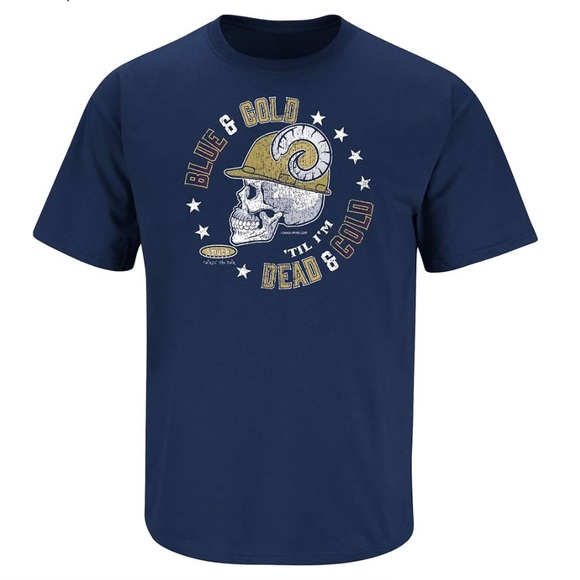LOS ANGELES RAMS ‘Blue & Gold ‘til I’m dead & cold’ Smack Apparel UNISEX Shirt🏈 - Picture 1 of 6